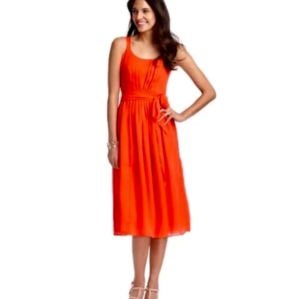 Loft Petite Midi Dress – Bright Orange
